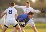 9 January 2011; David Barden, Longford, in action against Hugh Lynch, left, and Mark Scanlon, Kildare. O'Byrne Cup, Kildare v Longford, St Conleth's Park, Newbridge, Co. Kildare. Photo by Sportsfile