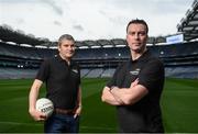 9 September 2016; Former Dublin player Ray Cosgrove, right, and former Mayo manager James Horan were in Croke Park in Dublin today to announce details on the EirGrid Digital Clock Competition launch. EirGrid, the Official Timing Sponsor of Croke Park, are giving one club in each province the chance to win a digital clock and scoreboard. To enter please log onto www.eirgridgroup.com/eirgrid-time-is-now and submit 200 words as to why your club deserves this prize.  Photo by Ramsey Cardy/Sportsfile