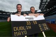 9 September 2016; Former Dublin player Ray Cosgrove, left, and former Mayo manager James Horan were in Croke Park in Dublin today to announce details on the EirGrid Digital Clock Competition launch. EirGrid, the Official Timing Sponsor of Croke Park, are giving one club in each province the chance to win a digital clock and scoreboard. To enter please log onto www.eirgridgroup.com/eirgrid-time-is-now and submit 200 words as to why your club deserves this prize.  Photo by Ramsey Cardy/Sportsfile