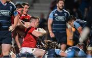 9 September 2016; Dave Kilcoyne of Munster is congratulated by team-mates after scoring his side's second try during the Guinness PRO12 Round 2 match between Munster and Cardiff Blues at Irish Independent Park in Cork. Photo by Piaras Ó Mídheach/Sportsfile