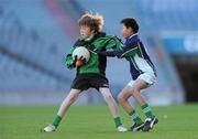 11 January 2011; David Lynch, left, St. Josephs BNS, in action against Mark Eaton, St. Pius X BNS. Allianz Cumann na mBunscol Football Finals, Corn na nGearaltach, St. Pius X BNS, Terenure v St. Josephs BNS, Terenure. Croke Park, Dublin. Picture credit: Barry Cregg / SPORTSFILE