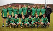 12 January 2011; The St. Benildus College team, back row, left to right, David Byrne, Darragh Byrne, Karl McGrath, Niall Carr, Fionnán Clabby, Eamonn Roe, Glenn Whelan, Stephen Fitzsimons, front row, left to right, Darragh Quinn, Ross McGowan, Shane Cunningham, Shane Butler, Paul Mannion, and Barry Horan. Leinster Colleges Senior Football A Championship Round 1, Colaiste Mhuire Mullingar v St. Benildus College, St. Loman's GAA Club, Lakepoint Park, Mullingar, Co. Westmeath. Picture credit: Barry Cregg / SPORTSFILE