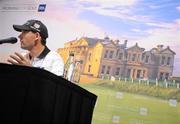 14 January 2011; Two-time Open Champion Padraig Harrington at the announcement that he is to become The R&A's first Working for Golf Ambassador, using his position in the global game, to promote the work of the St. Andrews-based governing body. Harrington will coach young people in R&A-funded golf development programmes, appear in Rules of Golf multimedia productions, promote the etiquette of the game, take part in biomechanical equipment testing sessions and support the work of The R&A Foundation at events spread throughout his global playing schedule. Dun Laoghaire Golf Club, Ballyman Road, Enniskerry, Co. Wicklow. Picture credit: Brian Lawless / SPORTSFILE