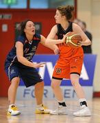 16 January 2010; Louise Gray, 11890 Killester, in action against Lindsay Peat, DCU Mercy. 2011 Basketball Ireland Women's Superleague Cup Semi-Final, DCU Mercy v 11890 Killester, Neptune Stadium, Cork. Picture credit: Brendan Moran / SPORTSFILE