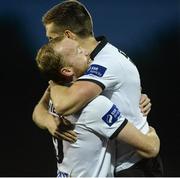 12 September 2016; Patrick McEleney of Dundalk celebrates with Chris Shields after scoring his side's first goal during the SSE Airtricity League Premier Division match between Dundalk and Finn Harps at Oriel Park in Dundalk.  Photo by Oliver McVeigh/Sportsfile