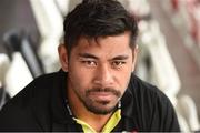 13 September 2016; Charles Piutau of Ulster after a press conference at the Kingspan Stadium in Belfast. Photo by Oliver McVeigh/Sportsfile