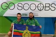 13 September 2016; Phillip Eaglesham of Ireland with his support staff / best friend Ryan Morris, after he competed in the Mixed 10m Air Rifle Prone SH2 Qualifier at the Olympic Shooting Centre during the Rio 2016 Paralympic Games in Rio de Janeiro, Brazil. Photo by Diarmuid Greene/Sportsfile