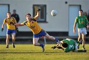 16 January 2011; Fintan Cregg, Roscommon, in action against Ronan Gallagher, Leitrim. FBD Connacht League, Roscommon v Leitrim, Elphin GAA Grounds, Elphin, Co. Roscommon. Picture credit: David Maher / SPORTSFILE