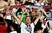 15 September 2016; Dundalk supporters celebrate at the end of the UEFA Europa League Group D match between AZ Alkmaar and Dundalk at AZ Stadion in Alkmaar, Netherlands. Photo by David Maher/Sportsfile