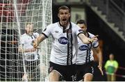 15 September 2016; Ciaran Kilduff of Dundalk celebrates after scoring his side's first goal during the UEFA Europa League Group D match between AZ Alkmaar and Dundalk at AZ Stadion in Alkmaar, Netherlands. Photo by David Maher/Sportsfile