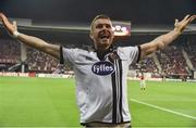 15 September 2016; Ciaran Kilduff of Dundalk celebrates after scoring his side's first goal during the UEFA Europa League Group D match between AZ Alkmaar and Dundalk at AZ Stadion in Alkmaar, Netherlands. Photo by David Maher/Sportsfile