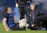 21 April 2010; Brian O'Driscoll, Leinster, receives medical attention. Celtic League, Connacht v Leinster, Sportsground, Galway. Picture credit: Ray Ryan / SPORTSFILE