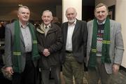 21 January 2011; In attendance at the Leitrim Supporters Club 25th Anniversary launch are, from left, Tony Gallogly, Leixlip, Leitrim legend Packie McGarty, Ben Wrynn, Leixlip, and Peter Hugh McPartland, Ballinaglera. Herbert Park Hotel, Ballsbridge, Dublin. Picture credit: Brian Lawless / SPORTSFILE