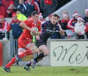 12 December 2010; James Coughlan, Munster, in action against Tommy Bowe, Ospreys. Heineken Cup Pool 3 - Round 3, Munster v Ospreys, Thomond Park, Limerick. Picture credit: Matt Browne / SPORTSFILE