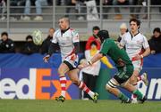 22 January 2011; Ian Humphreys, Ulster Rugby, in action against Riccardo Bocchino, Aironi Rugby. Heineken Cup Pool 4 Round 6, Aironi Rugby v Ulster Rugby, Stadio Luigi Zaffanella, Aironi, Italy. Picture credit: Oliver McVeigh / SPORTSFILE