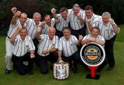 20 September 2001; The victorious Kanturk team, back row l to r; John Cronin, Gerard Hannon, Maurice Hickey, Fergus Connolly, Jerry Kearney, Donal Begley and Mossie Cremin. Front row l to r; Pat Joe Moylan, Neil Meade, Tom Nash, team captain and John Collins celebrate their winning of the Bulmers Pierce Purcell Shield at Newlands Golf Club, Dublin. Picture credit; Ray McManus / SPORTSFILE *EDI*