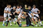 23 September 2016; Sean Reidy, centre, of Ulster is tackled by Alex Dunbar, bottom, and Finn Russell of Glasgow Warriors during the Guinness PRO12 Round 4 match between Glasgow Warriors and Ulster at Scotstoun Stadium in Glasgow. Photo by Paul Devlin/Sportsfile