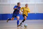 29 January 2011; Julie-Ann Russell, UL, in action against Megan Brick, NUI Maynooth. Group 1 Qualifier, Womens Soccer Colleges Association of Ireland National Futsal Finals, University of Limerick, Limerick. Picture credit: Diarmuid Greene / SPORTSFILE