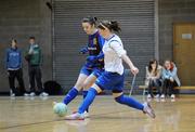29 January 2011; Lorna O'Connell, UL, in action against Lucy Hannon, IT Sligo. Womens Soccer Colleges Association of Ireland National Futsal Final, University of Limerick, Limerick. Picture credit: Diarmuid Greene / SPORTSFILE