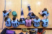 29 January 2011; Members of the UCD team take a break during the tournament. Womens Soccer Colleges Association of Ireland National Futsal Finals, University of Limerick, Limerick. Picture credit: Diarmuid Greene / SPORTSFILE