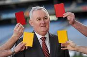 1 February 2011; Uachtarán Chumann Lúthchleas Gael Criostóir Ó Cuana in attendance during a photocall to introduce the new GAA referee attire. Croke Park, Dublin. Picture credit: Ray McManus / SPORTSFILE