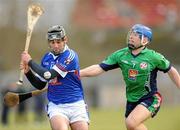 2 February 2011; Ray McLoughney, Waterford Institute of Technology, in action against John O'Keeffe, Limerick Institute of Technology. Ulster Bank Fitzgibbon Cup, Group A, Round 2, Limerick Institute of Technology v Waterford Institute of Technology, Limerick IT, Limerick. Picture credit: Diarmuid Greene / SPORTSFILE