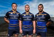 28 September 2016; Canterbury has unveiled the new Leinster European jersey which will be worn for the first time against Castres in the opening round of the European Rugby Champions Cup on October 15th. The new Leinster European jersey is available exclusively from Life Style Sports – www.lifestylesports.com. Pictured are Leinster players, from left, Robbie Henshaw, Sean O'Brien and Rob Kearney at Poolbeg Lighthouse, North Bull Wall in Dublin. Photo by Stephen McCarthy/Sportsfile