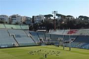 4 February 2011; The Ireland players go through their stretching routine before the start of the captain's run ahead of their Six Nations Rugby Championship match against Italy on Saturday. Ireland Rugby Squad Captain's Run, Stadio Flaminio, Rome, Italy. Picture credit: Matt Browne / SPORTSFILE