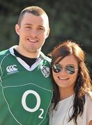 5 February 2011; Ireland fans Conor Walsh, from Kilkenny, and Kerry Anne Mullan, from Derry, ahead of the Italy v Ireland, RBS Six Nations Rugby Championship match at Stadio Flaminio, Rome, Italy. Picture credit: Brendan Moran / SPORTSFILE