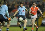 5 February 2011; Diarmuid Connolly, Dublin, shoots to score his side's first goal. Allianz Football League Division 1 Round 1, Armagh v Dublin, Athletic Grounds, Armagh. Photo by Sportsfile