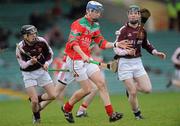 6 February 2011; David Reidy, Charleville CBS, in action against Oisin Jordan, left, and Shane Hassett, Our Lady's Secondary School, Templemore. Dr. Harty Cup Semi-final, Charleville CBS, Cork v Our Lady's Secondary School, Templemore, Páirc na nGael, Limerick. Picture credit: Diarmuid Greene / SPORTSFILE