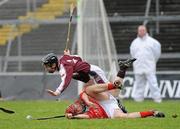 6 February 2011; James O'Brien, Charleville CBS, in action against Tom Meade, Our Lady's Secondary School, Templemore. Dr. Harty Cup Semi-final, Charleville CBS, Cork v Our Lady's Secondary School, Templemore, Páirc na nGael, Limerick. Picture credit: Diarmuid Greene / SPORTSFILE