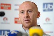 7 February 2011; Wales captain James Collins speaking during a press conference ahead of their Carling Four Nations Tournament match against Republic of Ireland on Tuesday. Wales press conference, Roganstown Golf & Country Club, Swords, Co. Dublin. Photo by Sportsfile