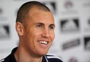 8 February 2011; Scotland captain Kenny Miller speaking during a press conference ahead of their Carling Four Nations Tournament match against Northern Ireland on Wednesday. Scotland press conference, Carton House, Maynooth, Co. Kildare. Picture credit: Oliver McVeigh / SPORTSFILE