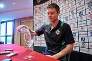 8 February 2011; Northern Ireland captain Stephen Craigan during a press conference ahead of their Carling Four Nations Tournament match against Scotland on Wednesday. Northern Ireland press conference, Radisson Blu St. Helens Hotel, Stillorgan Road, Dublin. Picture credit: David Maher / SPORTSFILE