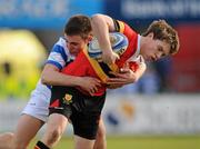 8 February 2011; Karl Wolfe, CBC Monkstown, is tackled by Dillon Coughlan, Blackrock College. Powerade Leinster Schools Junior Cup First Round, Blackrock College v CBC Monkstown Donnybrook Stadium, Donnybrook, Dublin. Picture credit: Barry Cregg / SPORTSFILE