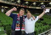 9 February 2011; Scotland fans Brian Wilson and Ian McNab, right, at the Ireland v Scotland, Carling Four Nations Tournament match, Aviva Stadium, Lansdowne Road, Dublin. Picture credit: Stephen McCarthy / SPORTSFILE