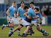 10 February 2011; Luke McGrath, St Michael's College, supported by Christian Daly and Jamie Headon, left, in action against Jack Walsh, St Mary's College. Powerade Leinster Schools Senior Cup Second Round, St Mary's College v St Michael's College, Donnybrook Stadium, Donnybrook, Dublin. Picture credit: Brian Lawless / SPORTSFILE