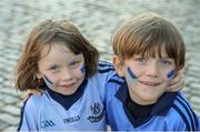 2 October 2016; Dublin supporter siblings Maedhbh, age 3, and Oisín Kenny-Eigeartaigh, age 5, from Drumcondra, during the All-Ireland Champions Homecoming at Smithfield Square in Dublin. Photo by Piaras Ó Mídheach/Sportsfile