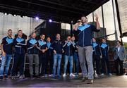 2 October 2016; Dublin's Kevin McManamon sings a song during the All-Ireland Champions Homecoming at Smithfield Square in Dublin. Photo by Piaras Ó Mídheach/Sportsfile
