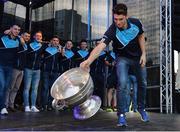 2 October 2016; Dublin's Bernard Brogan with the Sam Maguire cup during the All-Ireland Champions Homecoming at Smithfield Square in Dublin. Photo by Piaras Ó Mídheach/Sportsfile