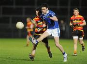 11 February 2011; Connor Gough, St Colman's, in action against Ryan Johnston, Abbey CBS. MacRory Cup Quarter-Final, St Colman's College Newry v Abbey CBS Newry, Pairc Esler, Newry, Co. Down. Picture credit: Oliver McVeigh / SPORTSFILE