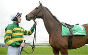 5 October 2016; Stan James has been announced as the new sponsor of The Irish Gold Cup. Pictured is two-time Gold Cup winner Carlingford Lough with jockey Mark Walsh at Leopardstown Racecourse, Co Dublin. Photo by Cody Glenn/Sportsfile