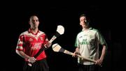 16 February 2011; Pictured are Loughgiel Shamrocks captain Johnny Campbell, left, and O'Loughlin Gaels' captain Martin Comerford. Both go head to head in the AIB GAA Hurling Senior Club Championship Semi-Finals on Saturday the 19th of February. Picture credit: Brian Lawless / SPORTSFILE