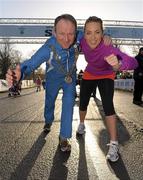 19 February 2011; Lord Mayor of Dublin, Councillor Gerry Breen, with Kathryn Thomas from RTE's Operation Transformation prior to The Operation Transformation 5k Walk / Run, Phoenix Park, Dublin. Photo by Sportsfile