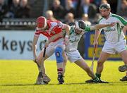 19 February 2011; Aidan McCloskey, Loughgiel Shamrocks, in action against Brian Kelly, O’Loughlin Gales. AIB GAA Hurling All-Ireland Senior Club Championship Semi-Final, O’Loughlin Gales v Loughgiel Shamrocks, Parnell Park, Donnycarney, Dublin. Photo by Sportsfile