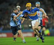 19 February 2011; Pa Bourke, Tipperary, in action against Shane Durkin, Dublin. Allianz Hurling League, Division 1 Round 2, Dublin v Tipperary, Croke Park, Dublin. Picture credit: Ray McManus / SPORTSFILE