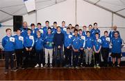 8 October 2016; Kevin Kilbane, Aviva’s FAI Junior Cup Ambassador, paid a trip to Manulla FC to present them with a squad signed Republic of Ireland framed jersey and €1,500 worth of kit and equipment as part of Aviva’s continued support of Junior football clubs through their sponsorship of the FAI Junior Cup. Pictured is former Republic of Ireland player Kevin Kilbane with members of Manulla FC U16s who won the Mayo U16 Premier Division. Manulla FC in Manulla, Co Mayo. Photo by Sam Barnes/Sportsfile