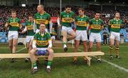 20 February 2011; Kerry captain Colm Cooper takes his seat on the bench for the team photograph. Allianz Football League, Division 1 Round 2, Mayo v Kerry, McHale Park, Castlebar, Co. Mayo. Picture credit: Brian Lawless / SPORTSFILE