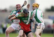 9 October 2016; Joe Campion of Borris in Ossory Kilcotton in action against Joe Fitzpatrick, left, and James Corrigan of Rathdowney Errill during the Laois County Senior Hurling Championship Final match between Borris in Ossory Kilcotton and Rathdowney Errill at O'Moore Park in Portlaoise, Co. Portlaoise Photo by Sam Barnes/Sportsfile